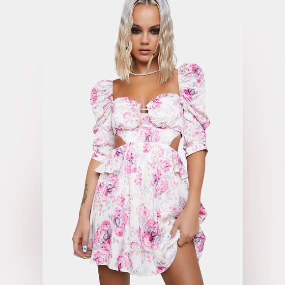 For Love & Lemons Lucia Mini Dress in Pink - Picture 2 of 16